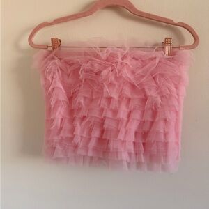 Chic Pink Layered Mini Skirt NWOT
